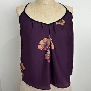 Kimchi Blue Purple Floral Camisole Blouse Top Flowy Boho Romantic